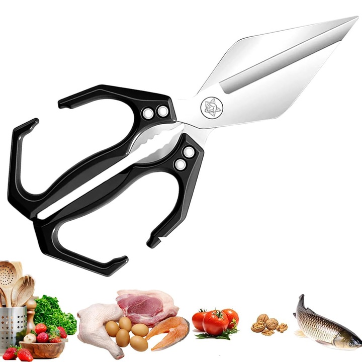 Foarfeca bucatarie multifunctionala Generic inox negru 14cm