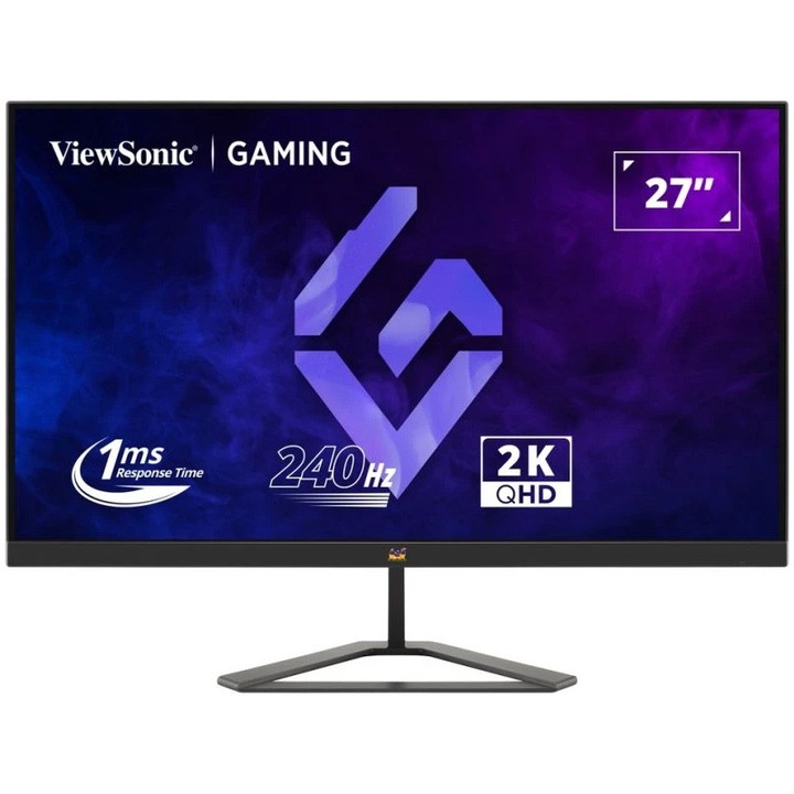 ViewSonic VX2758A-2K-PRO-3 gaming monitor, 27'', 240Hz, QHD (2560 x 1440), IPS, Dual HDMI, DisplayPort, HDR10, G-Sync & FreeSync, Fekete