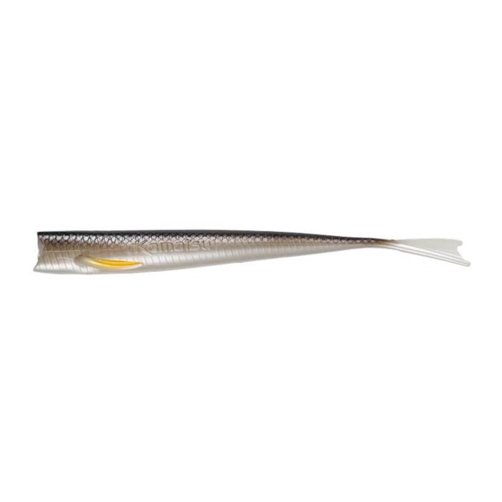 Shad Kamatsu Pulse Pelagic 20cm, 28gr, 4 Spotted Roach pentru pescuit pelagic la salau si stiuca