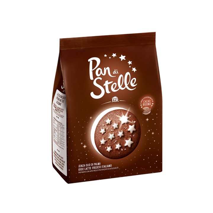 Biscuiti cu cacao si ciocolata Pan di Stelle, 700 g