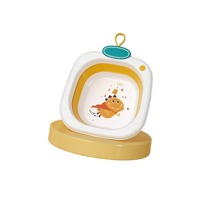 Lavoar Pliabil pentru Copii, Comando Kids, pentru Utilizare Zilnica sau Ocazionala, Ideal pentru Casa, Drumetii sau Expeditii, Materiale Non Toxice, Fara BPA, Dimensiuni 32x29x10cm, Model Personaj Animat, Portocaliu deschis