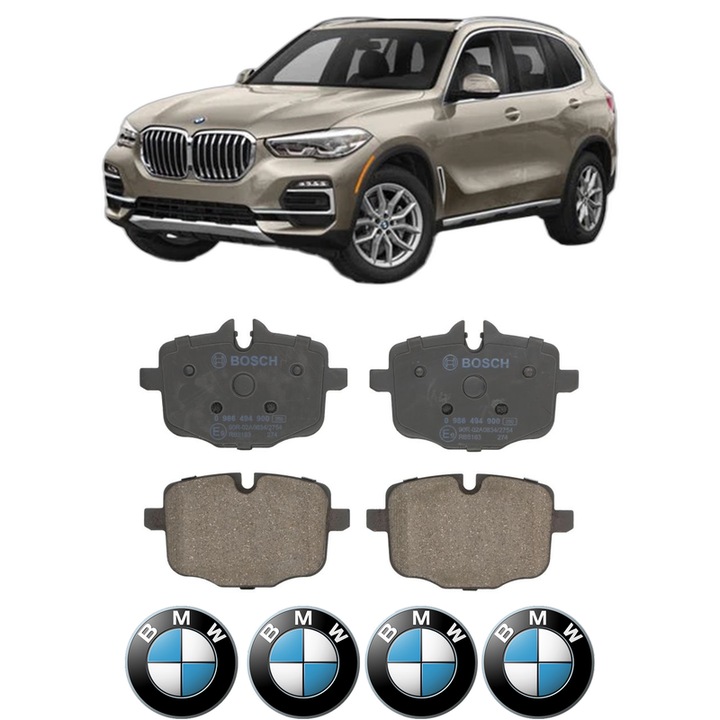Set placute frana Spate BMW Seria X5 Van (G05) xDrive 30 d din 2019-2023, KW 195 CP 265 CMC 2993, Auto, Bosch, 4 Stickere auto cu BMW