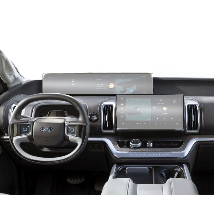 Folie Protectie Navigatie Ford Expedition 2025+, Duragon, protectie Display Navigatie, silicon Mat, Anti-zgarieturi, Anti-amprenta, Anti-reflex, Regenerabila, Flexibila, Anti-Shock, kit instalare