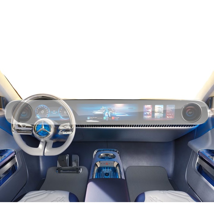 Folie Protectie Navigatie Mercedes-Benz CLA Electric 2025+, Duragon, protectie Display Navigatie, silicon Transparent, Anti-zgarieturi, Anti-amprenta, Regenerabila, Flexibila, Anti-Shock, kit instalare