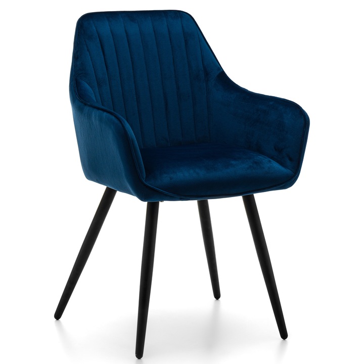 Тапициран стол, New Home, модел PASSO, материал кадифе, метални крака, 58x61x87см