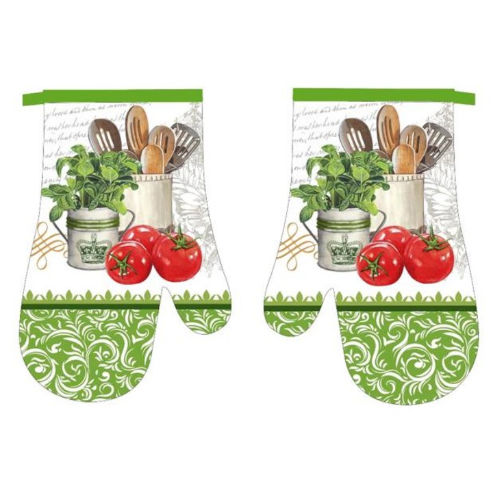 Euromat konyhai kesztyű készlet, 18x27cm, mágnessel, vegyes mintázatú