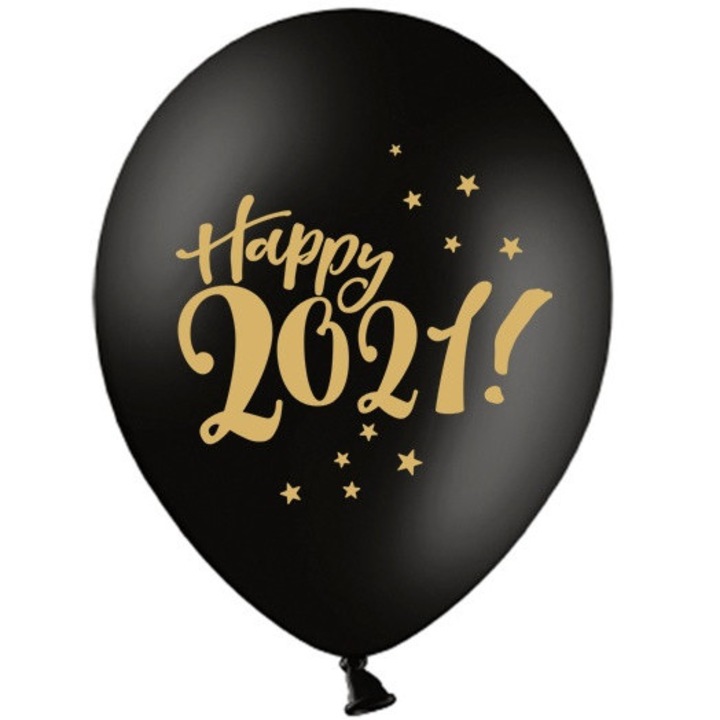 Parti lufik 30cm, szett, pasztell fekete arany mintával