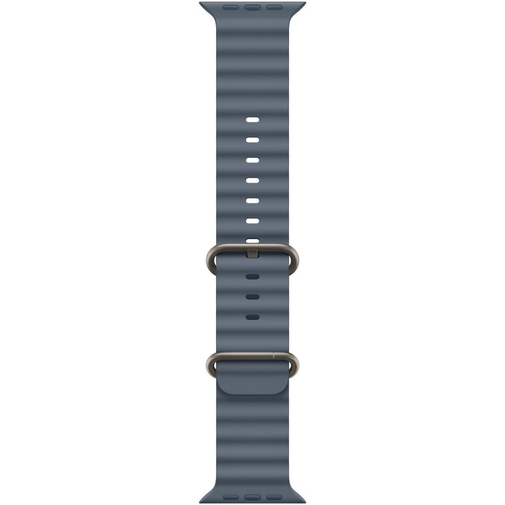 Curea pentru Apple Watch 49mm, Anchor Blue Ocean Band - Natural Titanium Finish