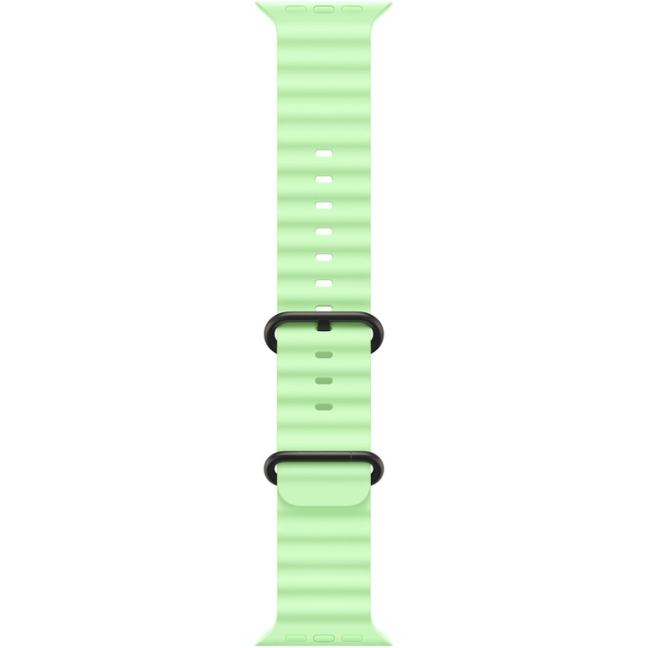 Curea pentru Apple Watch 49mm, Neon Green Ocean Band - Black Titanium Finish