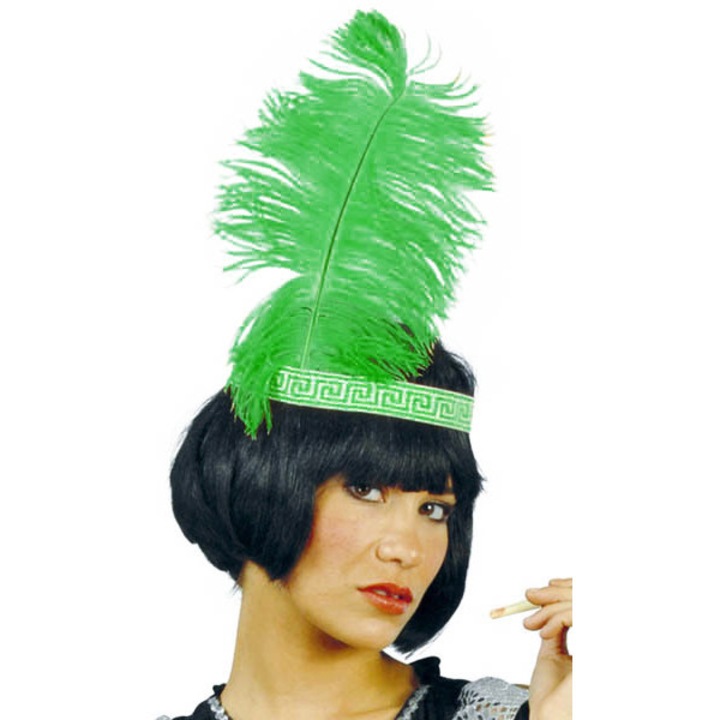 Paun decorativ, Guirca, verde, 75 cm