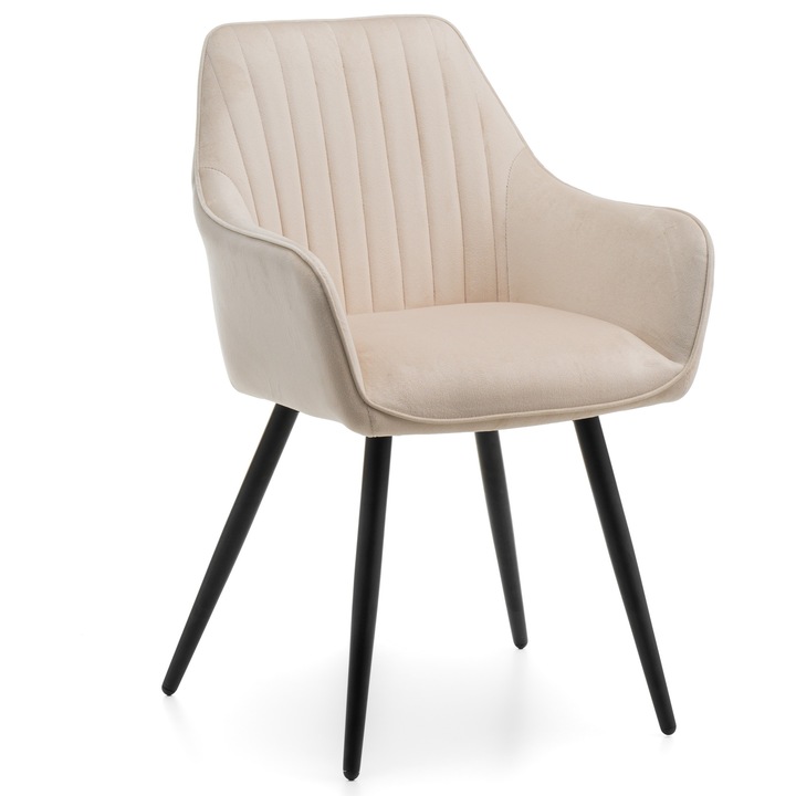 Scaun tapizat, New Home, bej deschis, 87x58x61cm, suport 130kg