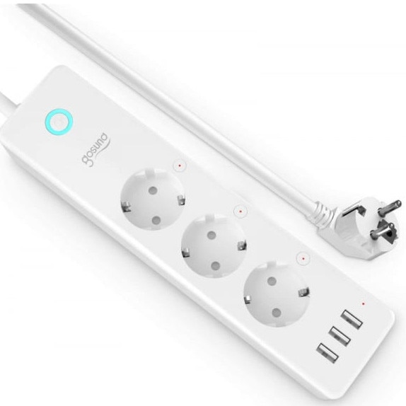 Prelungitor Smart Gosund P1 Plus, 15 W, 3 A, WiFi, control aplicatie, control vocal, functie programare & cronometru, control consum