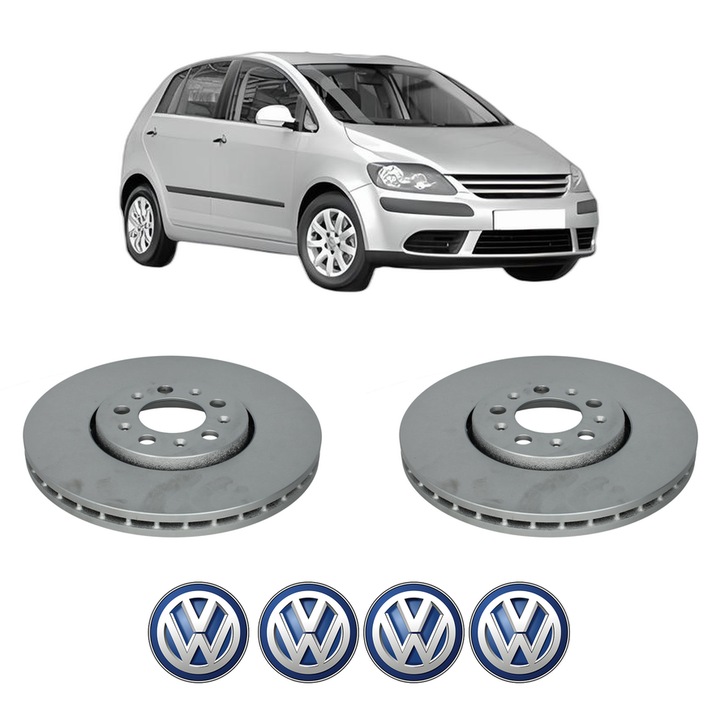Set 2 discuri frana Fata Volkswagen GOLF PLUS V (5M1, 521) din 2005-2013, KW 75 CP 102 CMC 1595, Auto, Bosch, 4 Stickere auto cu Volkswagen