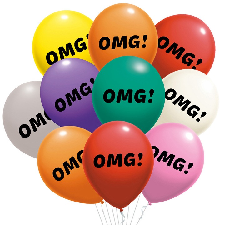 Латексови балони, PartyPro, комплект 10 броя, микс цветове, 14 инча (прибл. 40 см)