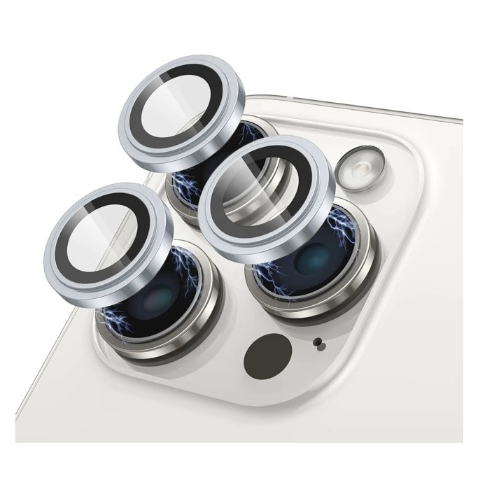 Protectie Sticla Lito Camera Individuala Compatibila Cu iPhone 17 Pro, Rama Metal, Aplicator Inclus, Navy Blue