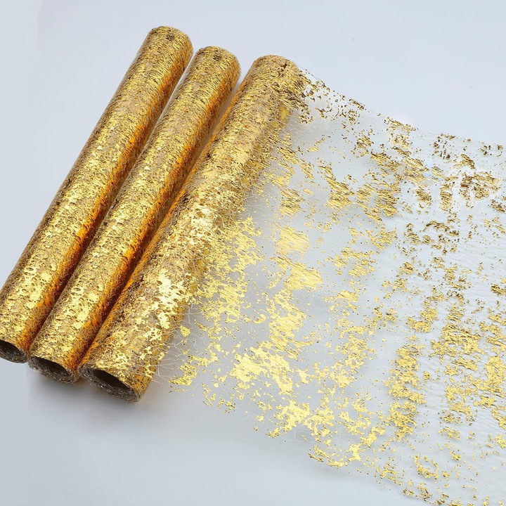 Комплект от 2 покривки за маса за парти, TodyJeyHo, златист, 11x108 инча