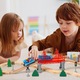 Set trenulet din lemn cu sine, pod si accesorii educative, Joc creativ pentru copii, SALLMA®