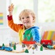 Set trenulet din lemn cu sine, pod si accesorii educative, Joc creativ pentru copii, SALLMA®