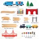Set trenulet din lemn cu sine, pod si accesorii educative, Joc creativ pentru copii, SALLMA®