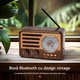 Radio portabil retro, cu Lanterna, 2000 mAh, Bluetooth, Suport FM/AM/SW, buton multifunctional, AUX, USB, TF card, calitate audio HD, LED, USB, Maro