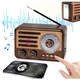 Radio portabil retro, cu Lanterna, 2000 mAh, Bluetooth, Suport FM/AM/SW, buton multifunctional, AUX, USB, TF card, calitate audio HD, LED, USB, Maro