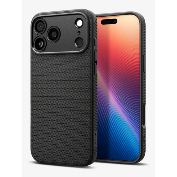 Husa Spate Spigen Liquid Air Compatibila Cu iPhone 17 Pro, Materiale Premium, Silicon - Matte Black