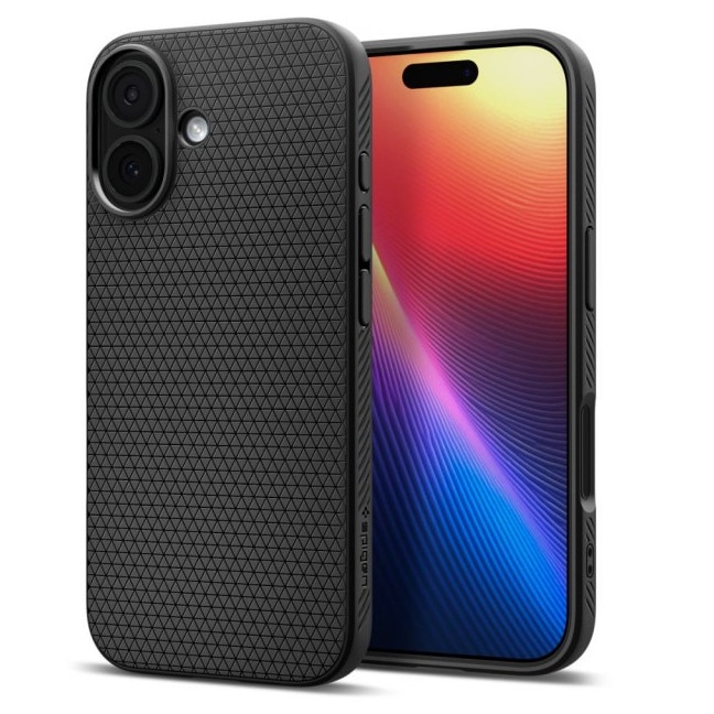 Husa Spate Spigen Liquid Air Compatibila Cu iPhone 17, Materiale Premium, Silicon - Matte Black