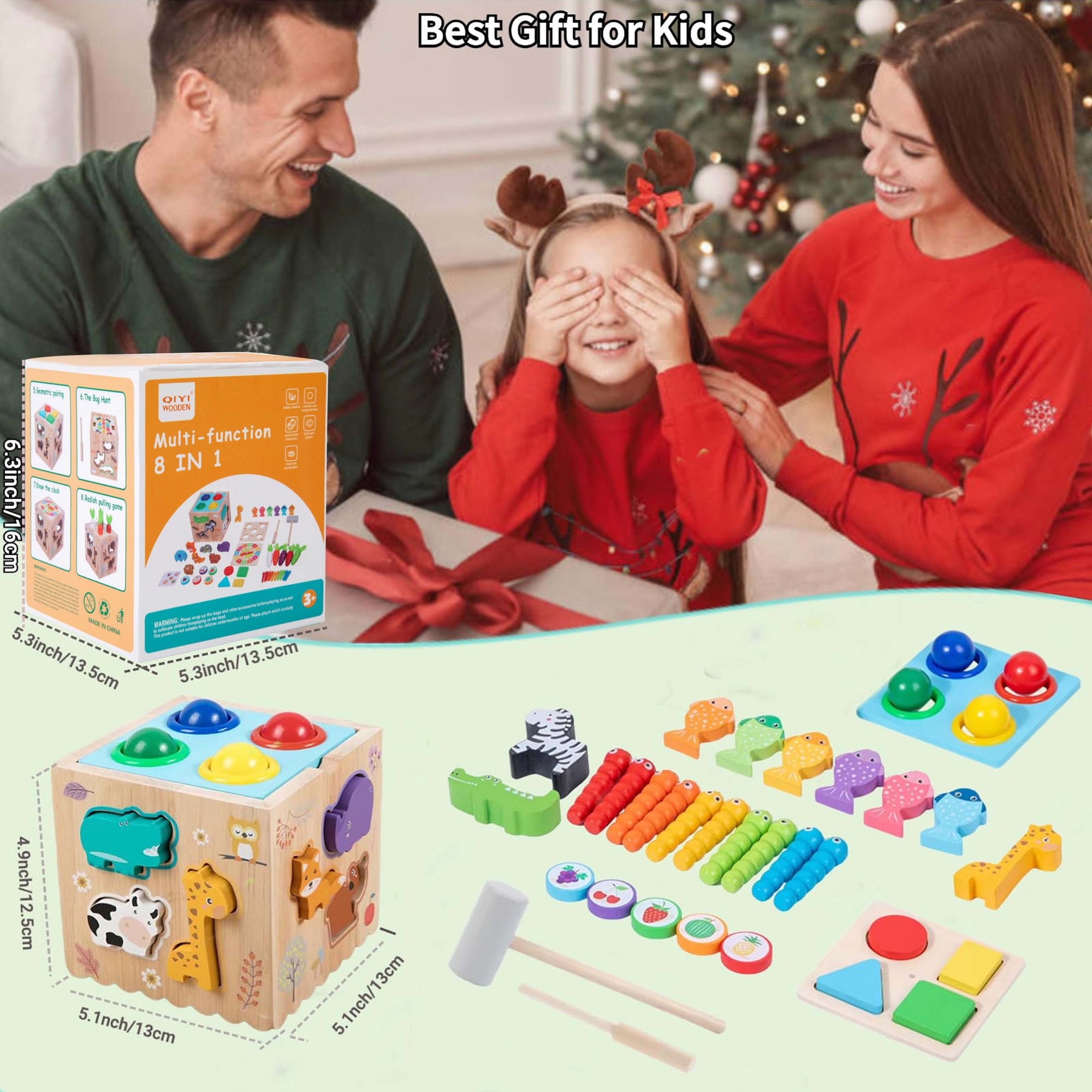 Set Jucarii Montessori 8 in 1 MindJoy | Centru de Activitati din Lemn ...