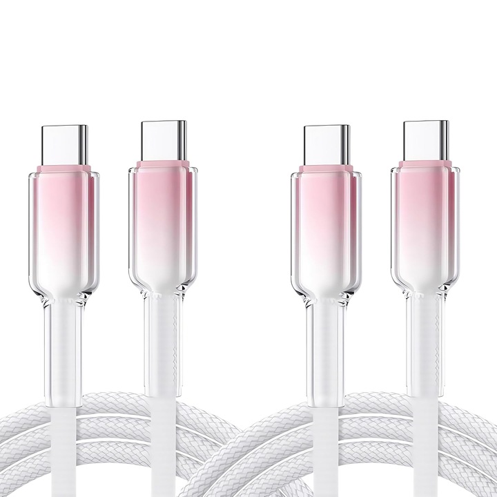 Cablu USB-C la USB-C, Incarcare Ultra Rapida 60W PD 3.1 PRO, cip E-Marker, Android Auto / Apple CarPlay, 1m, roz, Mcdodo Profes, compatibilitate universala