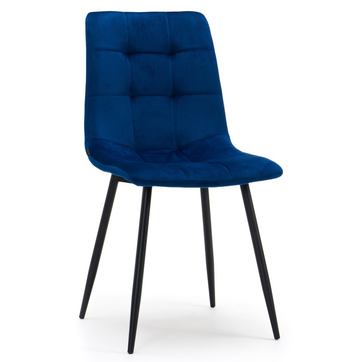 PARMA kárpitozott szék, sötétkék, bársony anyag, 89x44x55cm méretek, 120 kg teherbírás
