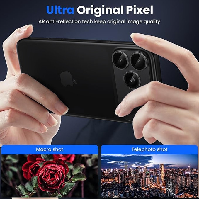 Folie Camera pentru iPhone 17 Pro, Protectie din Sticla, Negru