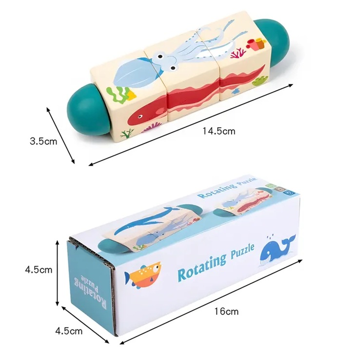Jucarie de tip puzzle, Kidsbele, joc rotativ, 4 modele, 16.3cm