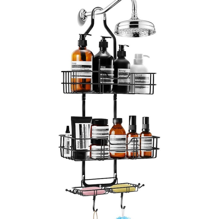 Рафт за душ YSBER, неръждаема стомана, черен