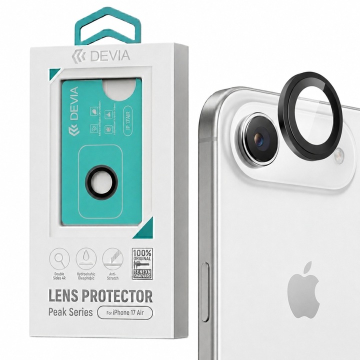 Folie Sticla Devia Camera Peak Series compatibila cu iPhone Air Black
