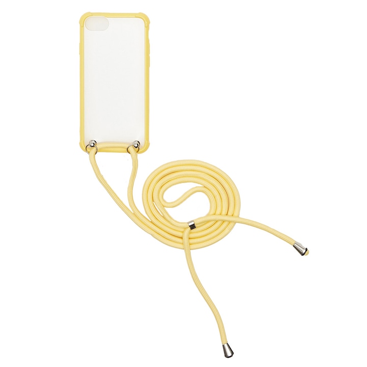 Husă pentru telefon, Sinsay, compatibila cu iPhone 6/6S/7/8, Curea, TPU, Galben deschis