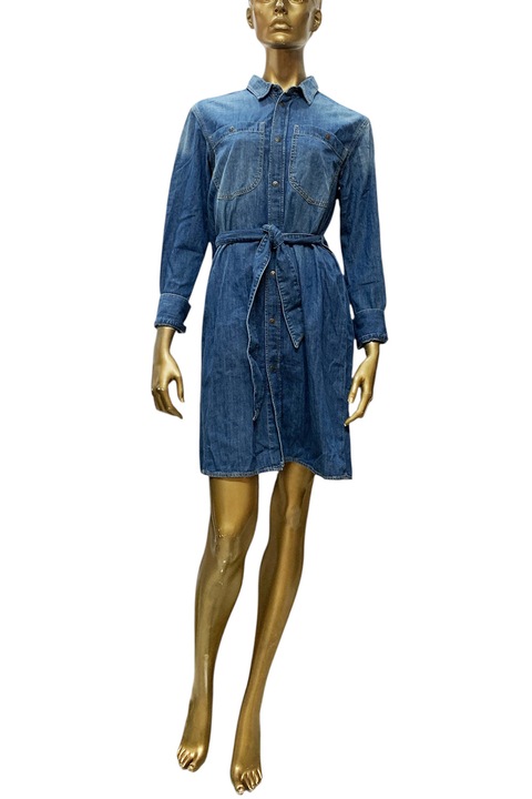 Tunică de blugi pentru femei Diesel 1001420 16121-13, Croială lejeră, Buzunare, Nasturi, Curea, M, Albastru