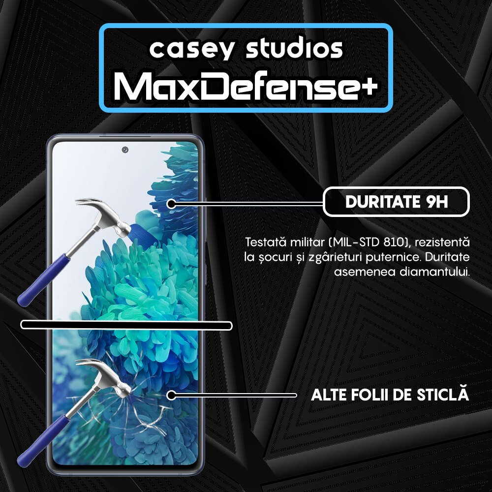 Folie Sticla CASEY STUDIOS™ compatibila cu Samsung Galaxy S20 FE 2022, Full Cover 3D, Full Glue, Duritate Militara, Ultra HD, Anti Amprente, Anti Socuri, Margini Negre, Anti Zgarieturi