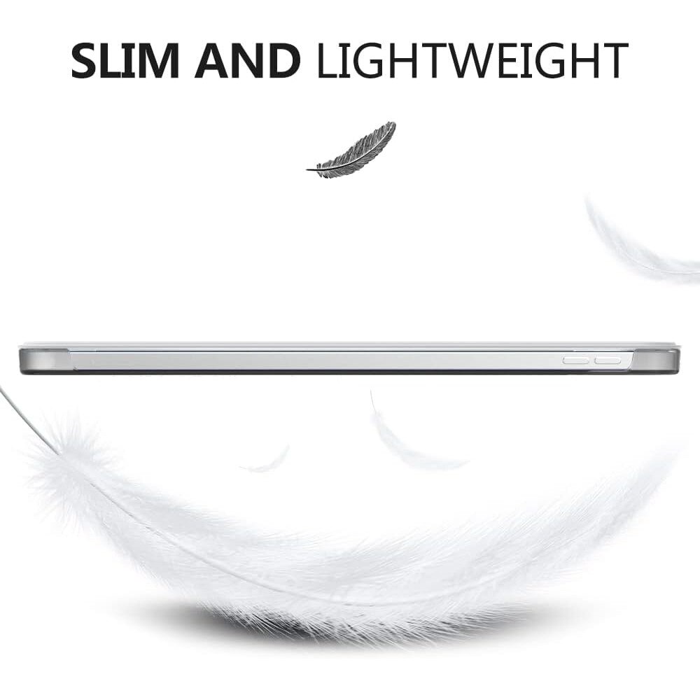 Husa DUOCUOLA pentru iPad generatia 11 11 inch 2025, iPad generatia 10 10.9 inch 2022, husa protectoare subtire cu suport, spate transparent din PC rigid, compatibila cu Touch ID, argintiu