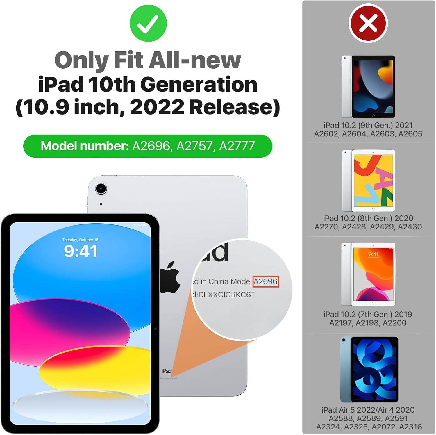 Husa DUOCUOLA pentru iPad generatia 11 11 inch 2025, iPad generatia 10 10.9 inch 2022, husa protectoare subtire cu suport, spate transparent din PC rigid, compatibila cu Touch ID, azuriu