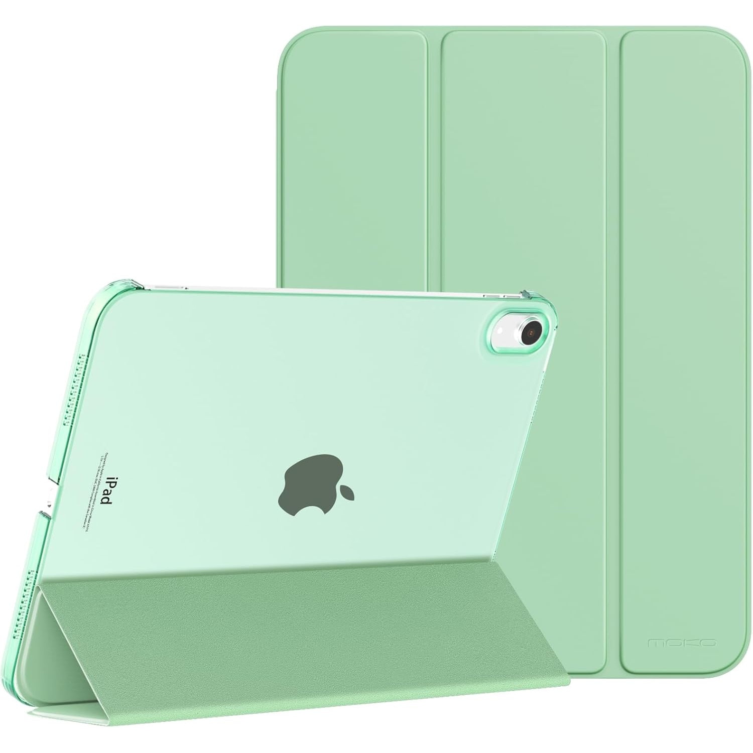 Husa DUOCUOLA pentru iPad generatia 11 11 inch 2025, iPad generatia 10 10.9 inch 2022, husa protectoare subtire cu suport, spate transparent din PC rigid, compatibila cu Touch ID, verde