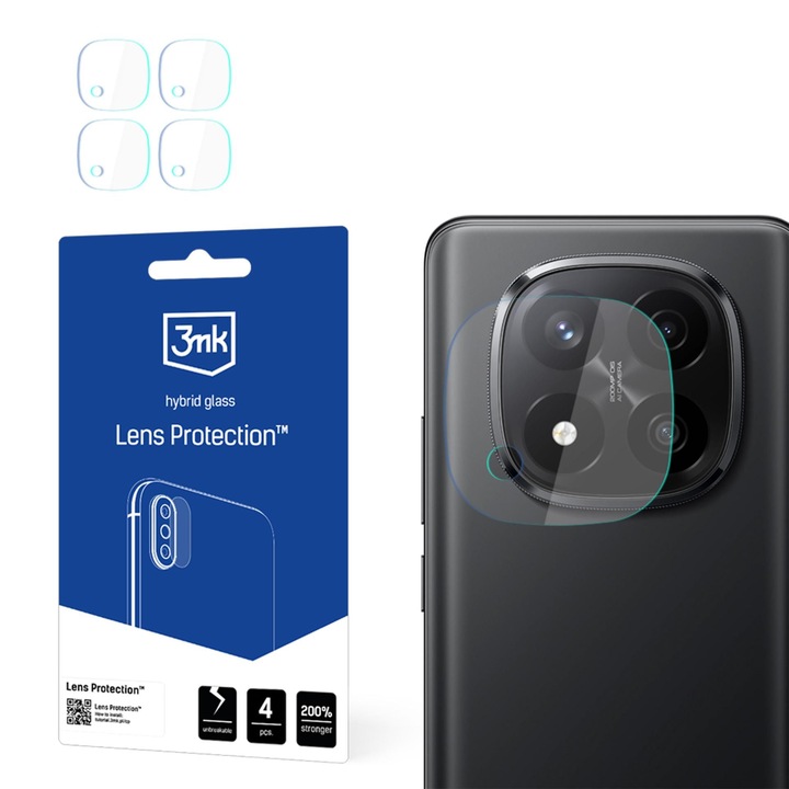 Folie pentru Xiaomi Redmi Note 14 Pro+ 5G set 4, Lens Protection, B68, Sticla, Clear