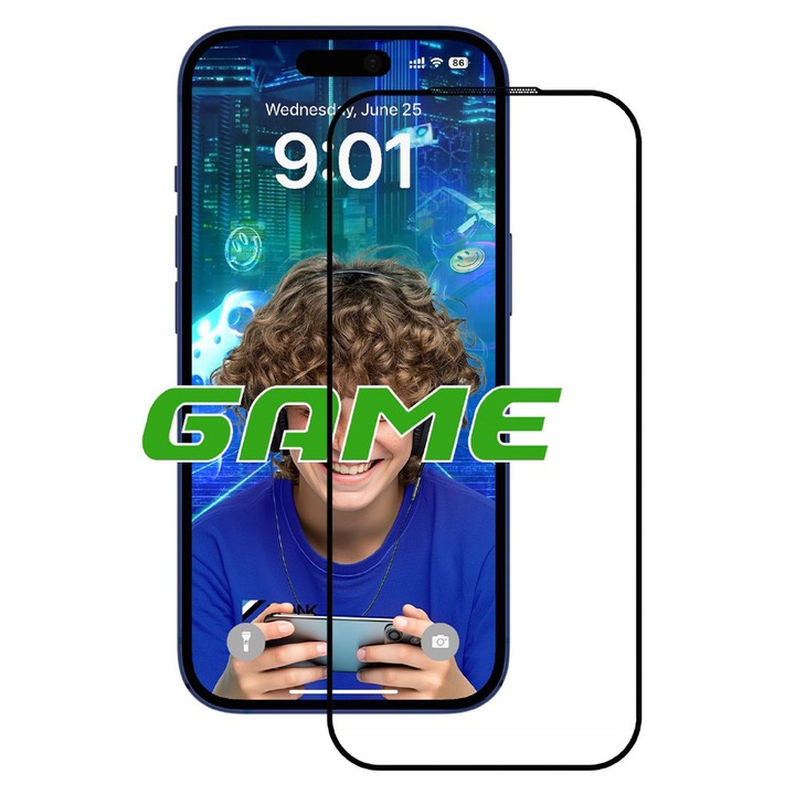 Фолио за iPhone 17 Pro Max - ANANK 2.5D 5X Подсилен Протектор за екран против отпечатъци - Черен