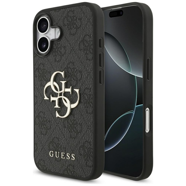 Husa pentru iPhone 17, Hardcase 4G Big Logo, P22, Piele ecologica, Black