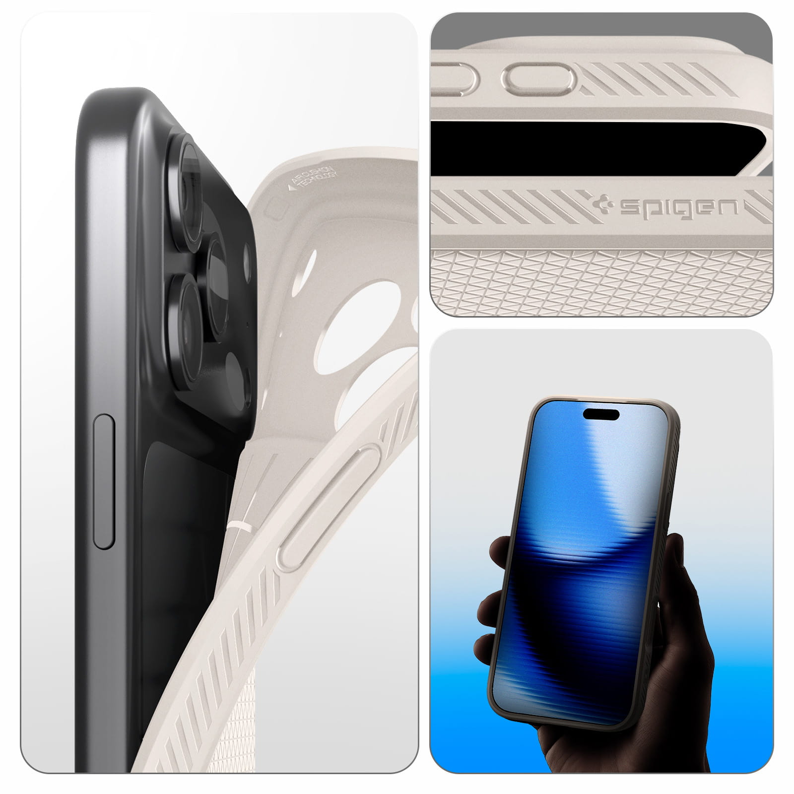 Husa, Spigen Liquid Air pentru iPhone 17 Pro, Bej