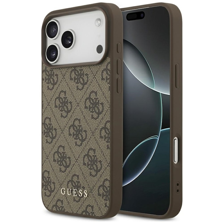 Калъф за iPhone 17 Pro Max - Guess Hardcase 4G Classic - Кафяв