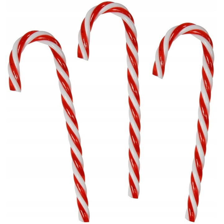 Ozdoba de Craciun set 3 bucati, ARPEX, lastari 15cm, alb-rosu