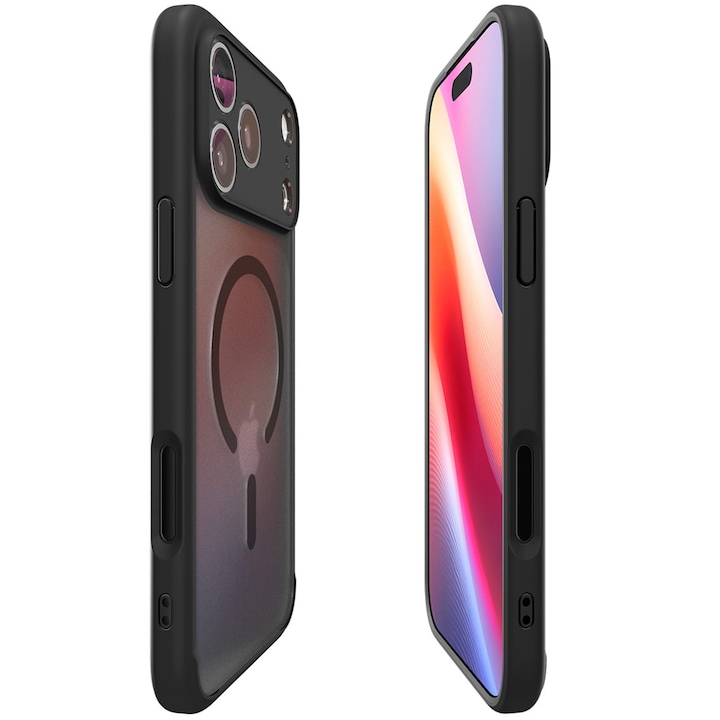 Husa, Spigen Ultra Hybrid Mag Magnet pentru iPhone 17 Pro, Neagra Si Translucida