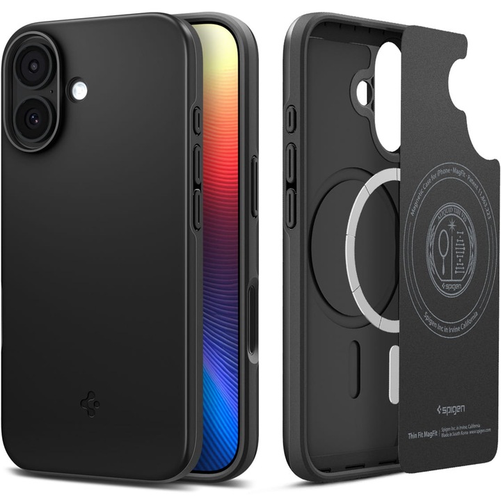 Husa, Spigen Thin Fit Mag Magnet pentru iPhone 17, Negru