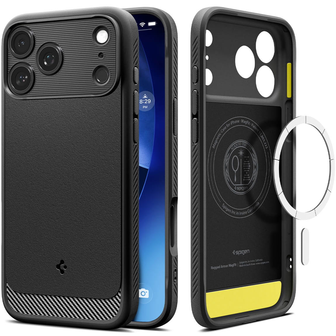 Husa, Spigen Rugged Armor Mag Magnet pentru iPhone 17 Pro Max, Negru