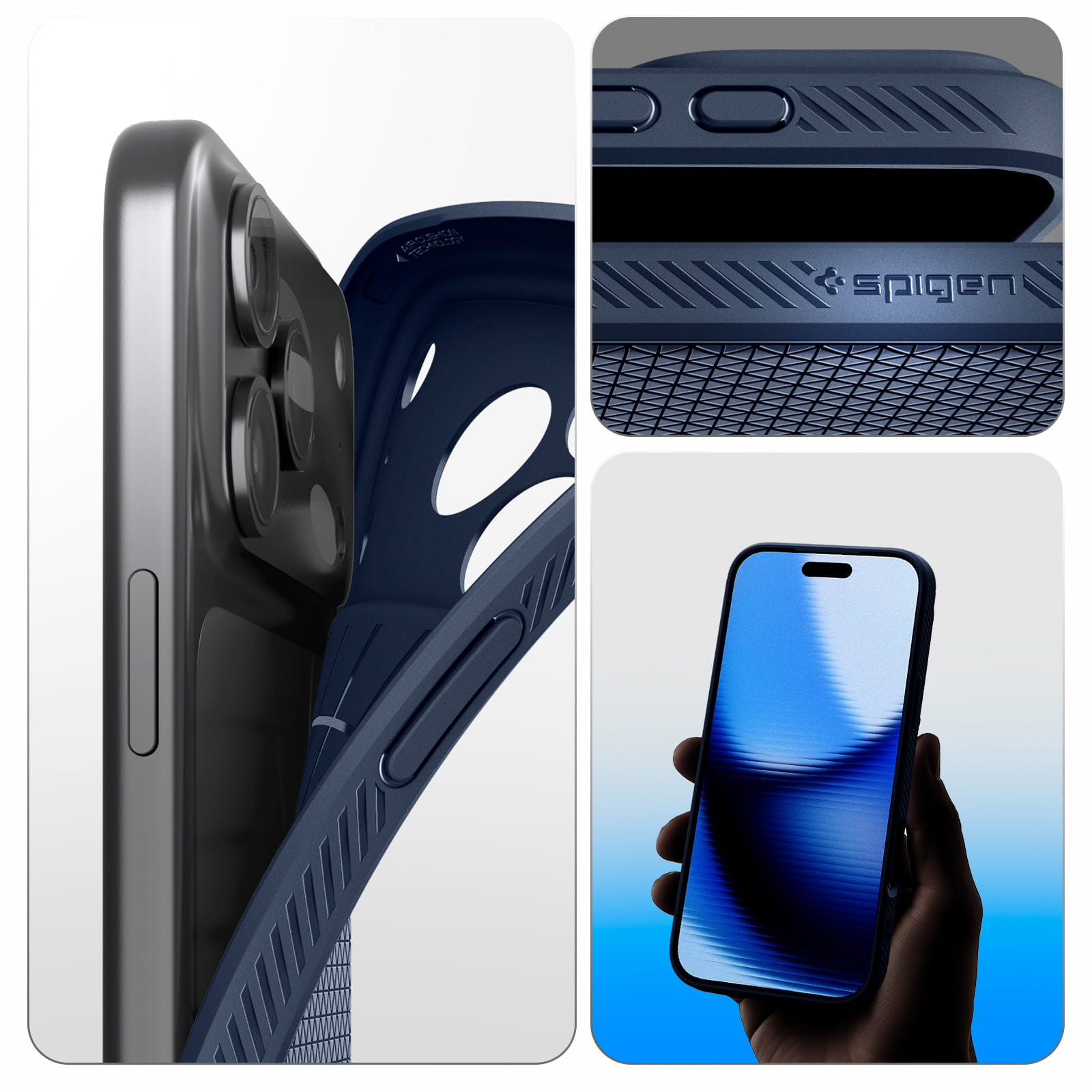 Husa, Spigen Liquid Air pentru iPhone 17 Pro, Albastru Inchis